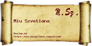 Miu Szvetlana névjegykártya
